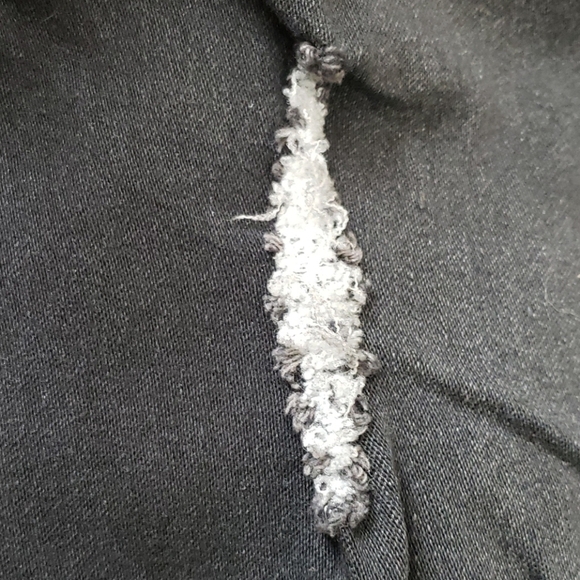 Black Skinny Fit Cross-Back Distressed Overalls Size 4/6 W28 - Picture 10 of 11